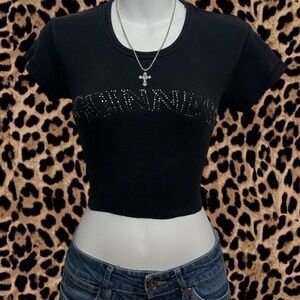 Guinness Black Studded Crop Top